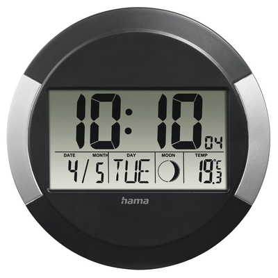  Hama 00186383 PP-245 Wall Clock Black