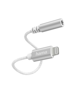  Hama 00187210 Lightning Adapter to 3.5mm Audio Socket, White  Hover