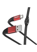  Hama 00187216 Extreme Charging/Data Cable, USB-A - Micro-USB 1.5m Black/Red