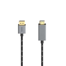  Hama 00200506 Video Cable, DisplayPort Plug - HDMI Plug, Ultra-HD 4K@60Hz 1.5m