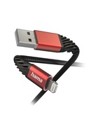  Hama 00201538 Extreme Charging Cable USB-A - Lightning 1.5m Nylon black/red Hover
