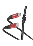  Hama 00201542 Extreme Charging Cable, USB-C - USB-C 1.5m Nylon black/red