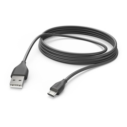  Hama 00201588 Charging Cable, USB-A - Micro-USB 3m black