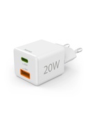  Hama 00201991 Fast Charger 1x USB-C 1x USB-A, Mini Charger, PD, 20W, White