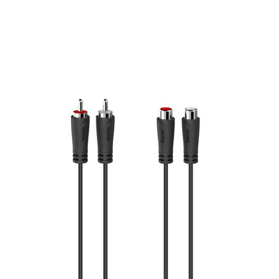  Hama 00205259 Audio Extension Cable, 2 RCA Plugs - 2 RCA Sockets 1.5m