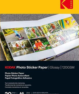  Kodak Photo Sticker Paper Gloss 120gsm A6x20 (3510652)  Hover
