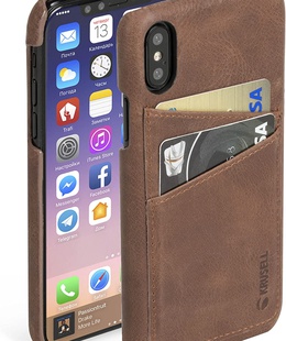  Krusell Sunne 2 Card Cover Apple iPhone X vintage cognac (61104)  Hover