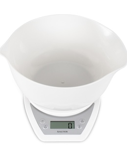 Svari Salter 1024 WHDR14 Digital Kitchen Scales with Dual Pour Mixing Bowl White  Hover
