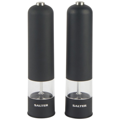  Salter 7524 BKXRUP1 Matt Black Electronic Mill set