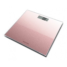 Svari Salter 9037 RGGL3RCFXTE Glitter Glass Personal Bathroom Scale Rose Gold