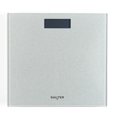 Svari Salter 9037 SVGL3RCFXAS Glitter Glass Personal Bathroom Scale - Silver