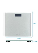 Svari Salter 9037 SVGL3RCFXAS Glitter Glass Personal Bathroom Scale - Silver Hover