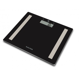 Svari Salter 9113 BK3R Compact Glass Analyser Bathroom Scales - Black