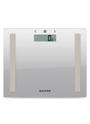 Svari Salter 9113 SV3RAREU16 Compact Glass Analyser Bathroom Scales - Silver