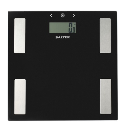 Svari Salter 9150 BFEU12  Black Glass Analyser Bathroom Scales