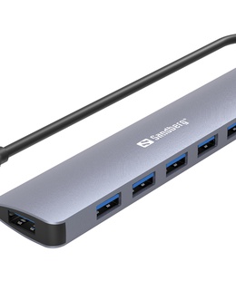  Sandberg 136-40 USB-C to 7 x USB 3.0 Hub  Hover