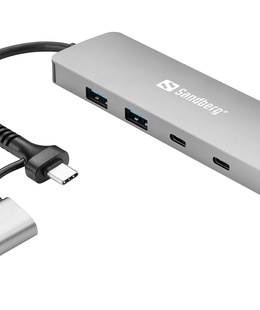  Sandberg 136-64 USB-C/A to 2xUSB-A+2xUSB-C Hub  Hover