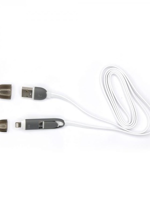  Sbox 2IN1W USB->Micro USB+IPH.5 M/M 1M white  Hover