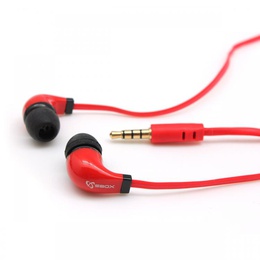 Austiņas Sbox Stereo Earphones With Microphone EP-038 Red