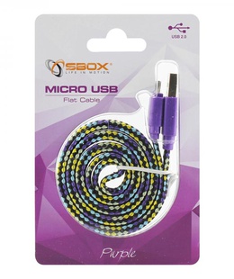  Sbox USB->Micro USB 2.0 M/M 1m colorfull blister purple  Hover