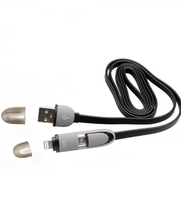  Sbox USB->Micro USB+IPH.5 M/M 1M black 2IN1B  Hover