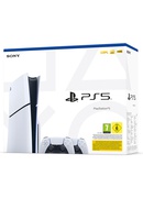  Sony Playstation 5 Slim 825GB BluRay (PS5) White + 2 Dualsense controllers Hover