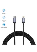  Tellur Data Cable Type-C To Lightning, 2A PD18W 1m Nylon Black Hover