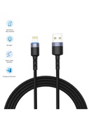  Tellur Data cable USB to Lightning LED, Nylon Braided, 1.2m black Hover