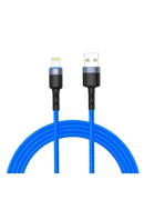  Tellur Data Cable USB to Lightning with LED Light, 3A 1.2m Blue