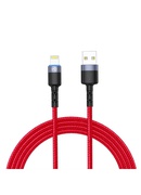  Tellur Data Cable USB to Lightning with LED Light 3A 1.2m Red