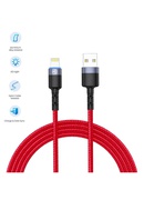  Tellur Data Cable USB to Lightning with LED Light 3A 1.2m Red Hover