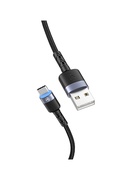  Tellur Data Cable USB to Type-C LED Nylon Braided 1.2m Black Hover