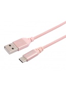  Tellur Data cable, USB to Type-C, made with Kevlar, 3A, 1m rose gold