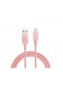  Tellur Data cable, USB to Type-C, made with Kevlar, 3A, 1m rose gold Hover