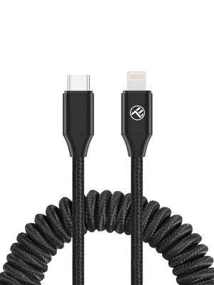  Tellur Extendable USB-C to Lightning Cable PD27W up to 1.8m Black  Hover