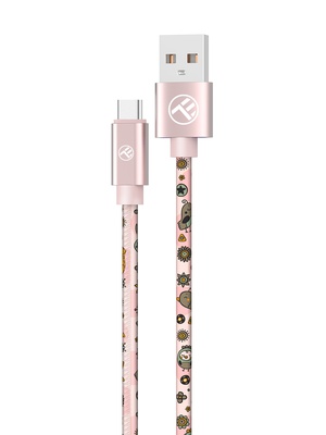  Tellur Graffiti USB to Type-C Cable 3A 1m Pink  Hover