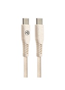  Tellur Green Data Cable Type-C to Type-C 3A PD60W 1m nylon cream Hover