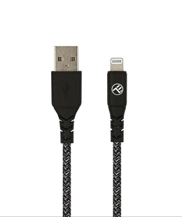  Tellur Green Data cable USB to Lightning 2.4A 1m nylon black  Hover