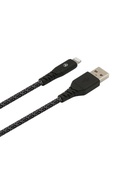  Tellur Green Data cable USB to Lightning 2.4A 1m nylon black Hover