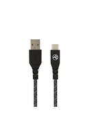  Tellur Green Data cable USB to Type-C 3A 1m nylon black