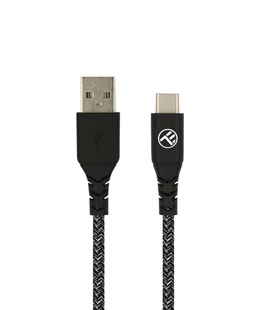  Tellur Green Data cable USB to Type-C 3A 1m nylon black  Hover