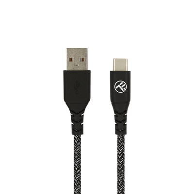  Tellur Green Data cable USB to Type-C 3A 1m nylon black