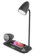  Tellur Nostalgia Wireless Desk Charger, Bluetooth Speaker, Desk Lamp black