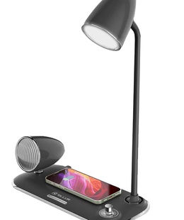  Tellur Nostalgia Wireless Desk Charger, Bluetooth Speaker, Desk Lamp black  Hover