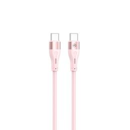  Tellur Silicone Type-C to Type-C Cable PD60W 1m Pink