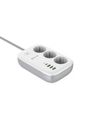  Tellur Smart WiFi Power Strip 3 Outlets, PD30W, QC18W, 2xUSB 2.4A 2500W 10A 2m Hover