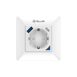  Tellur Smart WiFi Wall Plug 3600W 16A, PD20W, USB 18W, energy reading, white