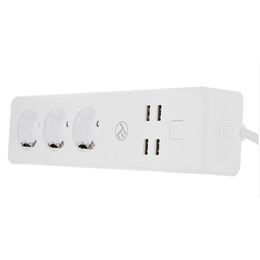  Tellur WiFi Power Strip, 3 Outlets, 4*USB 4A, 2200W, 10A, 1.8m