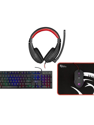 Tastatūra White Shark Comanche 3 GC-4104 - 4in1 KEYBOARD + MOUSE + MOUSE PAD  + HEADSET  Hover