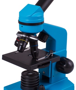  Mikroskops ar Eksperimentālo Komplektu K50 Levenhuk Rainbow 2L 40x - 400x Debesu Zilā Krās  Hover